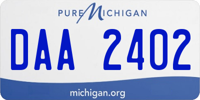 MI license plate DAA2402