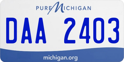MI license plate DAA2403