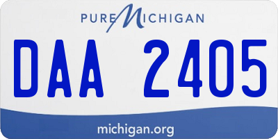 MI license plate DAA2405