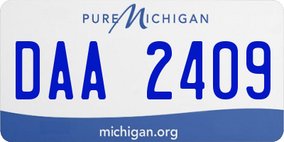 MI license plate DAA2409