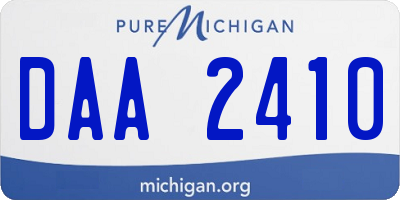 MI license plate DAA2410