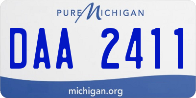 MI license plate DAA2411