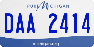 MI license plate DAA2414