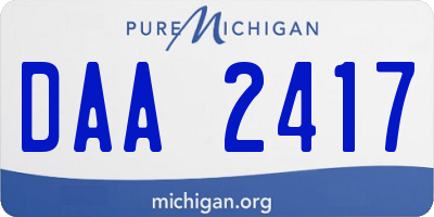 MI license plate DAA2417