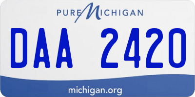 MI license plate DAA2420