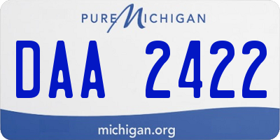 MI license plate DAA2422