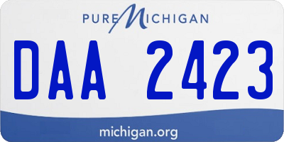 MI license plate DAA2423