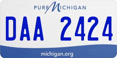 MI license plate DAA2424