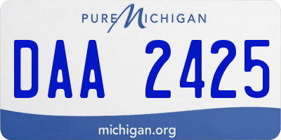 MI license plate DAA2425