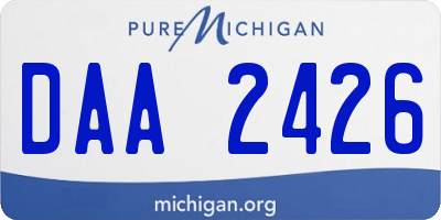 MI license plate DAA2426