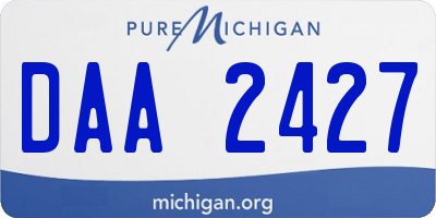 MI license plate DAA2427