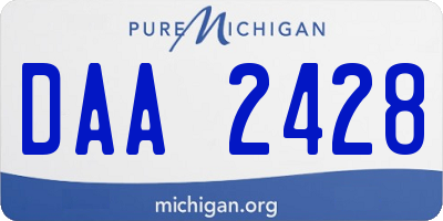 MI license plate DAA2428