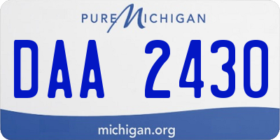 MI license plate DAA2430