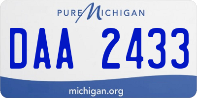 MI license plate DAA2433