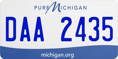 MI license plate DAA2435