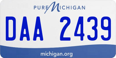 MI license plate DAA2439