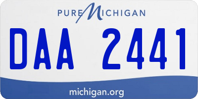 MI license plate DAA2441