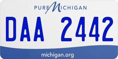 MI license plate DAA2442