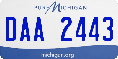 MI license plate DAA2443