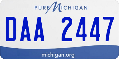 MI license plate DAA2447