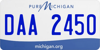 MI license plate DAA2450