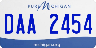 MI license plate DAA2454