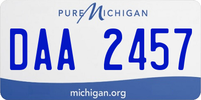 MI license plate DAA2457