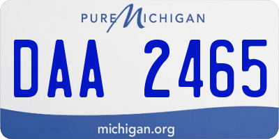 MI license plate DAA2465