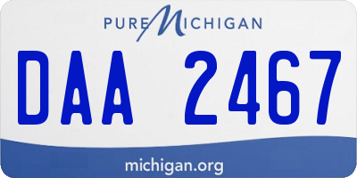 MI license plate DAA2467