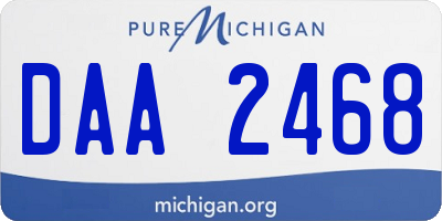 MI license plate DAA2468