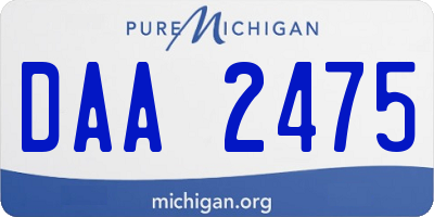 MI license plate DAA2475