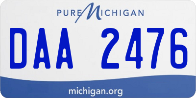 MI license plate DAA2476