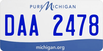 MI license plate DAA2478