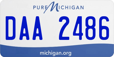 MI license plate DAA2486