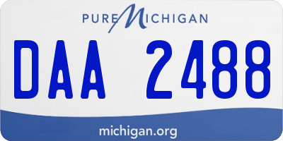 MI license plate DAA2488