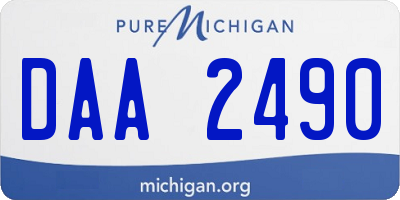 MI license plate DAA2490