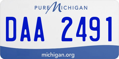 MI license plate DAA2491