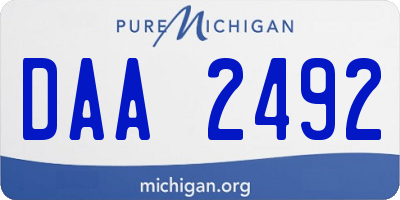 MI license plate DAA2492
