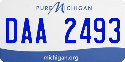 MI license plate DAA2493