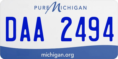 MI license plate DAA2494