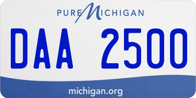 MI license plate DAA2500