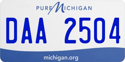 MI license plate DAA2504