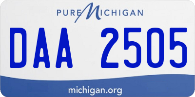 MI license plate DAA2505