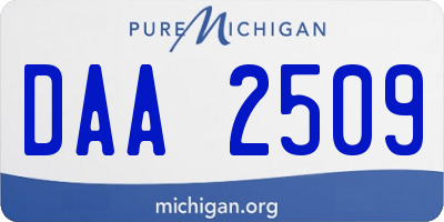 MI license plate DAA2509