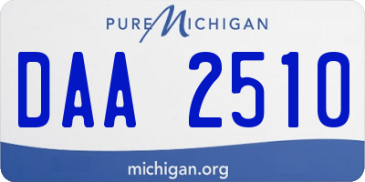 MI license plate DAA2510