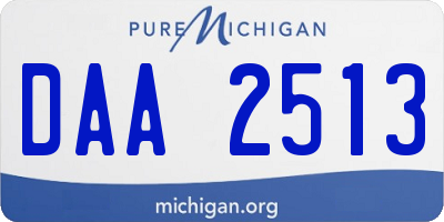 MI license plate DAA2513