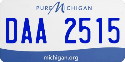 MI license plate DAA2515