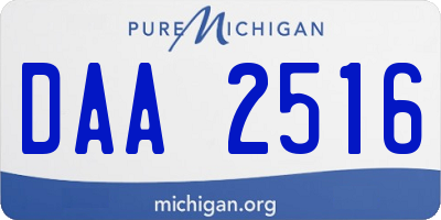 MI license plate DAA2516