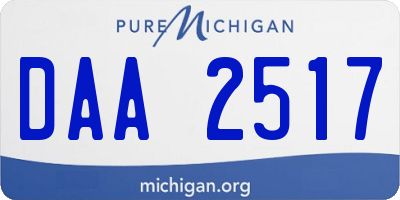 MI license plate DAA2517