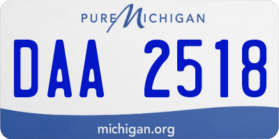 MI license plate DAA2518